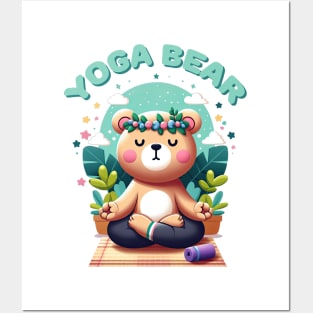 Yoga Bear: Tranquil Teddy Posters and Art